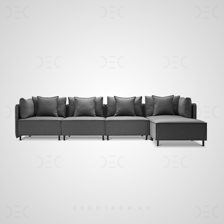 Угловой диван BRIGHTON A Графит. Размер L